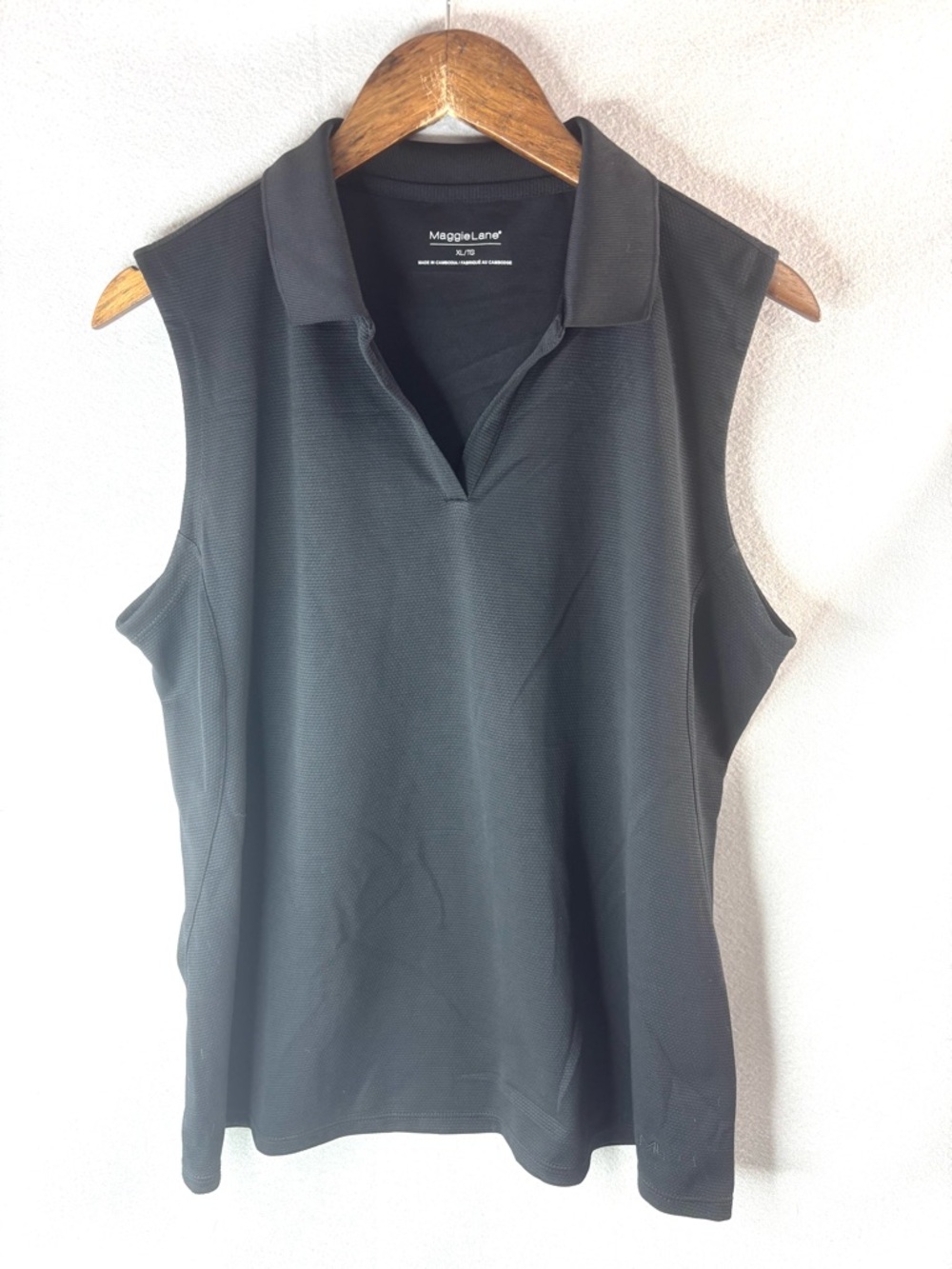 Maggie Lane XL Golf Tennis Pickleball Black Sleeveless Polo Tank Athletic Top